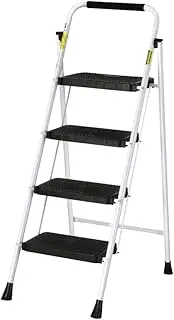 4 Step Ladder Multi-Purpose Folding Steel Light Weight Platform Portable Home Use