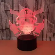 Fire Fighting Shape 3D Colorful LED Vision Light Table Lamp