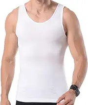 Men's Slim Compression Tank Tops - Sleeveless Gym Tummy Control Shapewear Vests Comfortable Base Layer - Workout