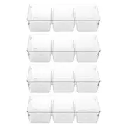 4PK Boxsweden Crystal Storage Tray Organiser BPA Free Plastic Container Clear