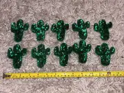Seed Bead And Sequin Cactus Embellishments (lot Of 10)