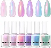 Pearl Gel Polish - Shimmer Nail Polish Set | Shimmer Manicure Drawing Set, Decorative Fingernail Colours for Women Girls Colour and a High Shine That Does Not Change Colour or Does Not Fall Off