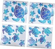 Vaguelly Wall Sea Turtle Sticker Set 4 Sheets of Decorative Turtle Stickers for Boys and Girls' Room Living Space