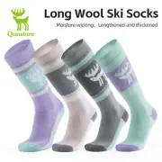Qunature Wool Ski Socks Thermal Comfortable Multi-Colored Snow Sports Socking