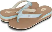 [Floopi] High Heel Wedge Sandals for Women-Comfort Yoga Mat Footbed for Support, Flip Flop Thong Platforms for Summer