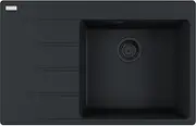 Kitchen Sink Made of Granite (Fragranite) with a Single Bowl from Franke Centro CNG 611-78 TL - Left - Black matt/Black Drainer - 114.0693.564