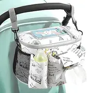 Genérico Stroller Organizer with Cup Holder | Multipurpose Stroller Organizer with Cup Holder - Waterproof Compartment & Secure Fit for Babies, Parents & Kids