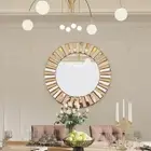 Large Wall Accent Mirror Antique Round Silver Mirror Sunburst Frame Home Decor