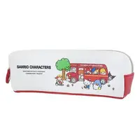 在飛比找PChome24h購物優惠-小禮堂 Sanrio 皮質筆袋 (紅巴士款)