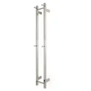 EZY FIT Heated Towel Rail - Double Vertical Square Tube - (200mm x H1400mm) - Brushed Nickel