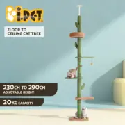 i.Pet Cat Tree Tower Scratching Post Scratcher Floor to Ceiling Cats Bed 290cm