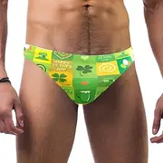 [VBFOFBV] Men's Printed Jammer Swimsuit Swim Shorts, St. Patrick's Day Clorver Green Leaves
