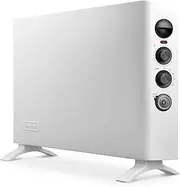 [De'Longhi] SlimStyle Convector Heater HSX3324FTS, Convection Wall Mountable Home Heater for Medium to Large Rooms, 24-Hour Timer, 2400W, White