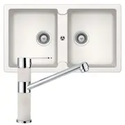 Abey Schock Typos Double Bowl Sink & 400456 Kitchen Mixer Tap Alpina TN200TW