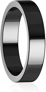 Lonage Hematite Ring for Women Men, Genuine Magnetic Black Stones Ring for Anxiety Balance Root Chakra, Absorb Negative Energy Jewelry Size 6-13