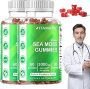 2 Bottle Irish Sea Moss Gummies - 3000 mg - 60 Vegan Gummies - Made with Bladderwrack & Burdock Root Supplement for Thyroid, Energy, Immune Support (Irish Gummies-2 Bottle)