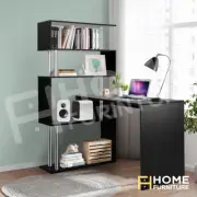 4 Tier Bookshelf Computer Table Desk Laptop Study Home Office Storage Black