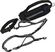 QIPAN Hands Free Leads,Hands Free Dog Leash,Waist Leash for Dog Walking,Dog Running Leash Hands Free,Dog Collar and Leash Set,Nylon Collar with Quick Release Metal Buckle for Medium Large Dogs