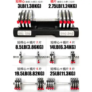 BODY SCULPTURE精緻25磅組合啞鈴+收納托盤11.3公斤槓片短槓心桿心25LB舉重量訓練C016-7930E