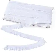 MegaPet White Polyester Fringe Tassel Lace Trim 1 Inch x 82 Feet Chainette Fringe Fibre Trim for Sewing Quilting DIY Home Decoration