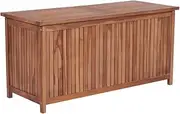 'vidaXL Solid Teak Wood Garden Storage Box, Rustic Brown Finish, Weather-Resistant, 120x50x58cm, Home and Outdoor Use'
