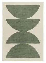 Loopsie Lenox Green Printed Washable Rug