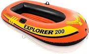 INTEX 58330NP Explorer 200 Inflatable Boat: 2-Person – Dual Air Chambers – Welded Oar Locks – Grab Rope – 95 kg Weight Capacity
