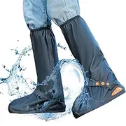 Motomate Waterproof Rain Boot Shoe Cover (BLACK, X-Large)