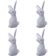 4x LVD Plush Sensory Bunny Kids/Childrens Stuffed Animal/Soft Toy 19x7cm Grey 0+