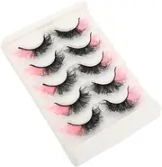 SOESFOUFU 5 Pairs Colorful Curly False Eyelashes for Makeup Easy to Use Beginner Friendly Lashes Bulk for Day Night Looks for Parties and Daily Wear