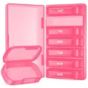 Enlarged Weekly Pill Organizer, 7 Day Pill Box Cases Easy to Open, BPA-Free M...