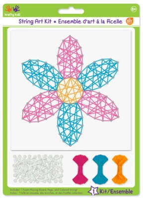 DIY Krafty Kids Flower Spring Summer String Art Kit Kids Beginner Craft