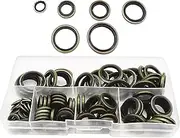 Oil Pan Drain Gasket Kit, Sealing Gasket Washer Rubber Crush Kit, Tool Set Automotive Sealing, 100X Replacement Parts for Auto, Truck, RV and More