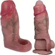MALE Cock Girth Enlarger Enhancer Penis Extension Extender Sheath THICK Condoms