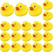 Codall Mini Yellow Rubber Bath Ducks for Child 20pcs