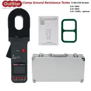 Utility Clamp Ground Resistance Tester 0.01-1200ohm Clamp Meter 4-bit LCD Screen