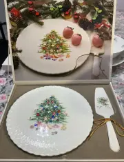 Mikasa Bone China Christmas Cake Plate and Server