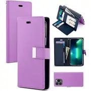 Mercury Goospery Rich Diary Flip Case For Apple iPhone 14 Pro (6.1") - Purple
