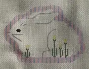 Associated Talents Hand Stitch Painted Needlepoint Canvas Easter Bunny Kit