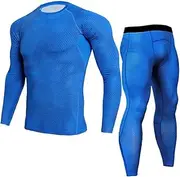 [BaronHong] 3D Snake Skin Men's Compression Quick Dry Sports Tight Running T-Shirt+Pants for Workouts,Training,Gym