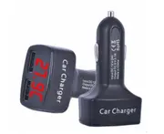 Car Charger Dual 2 USB Voltage Current Meter Tester Adapte-BLACK RED