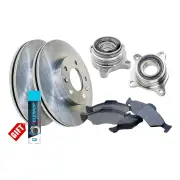 Rear Wheel Bearing Hub Assembly + Brake Rotor Pad Kit for Toyota Landcruiser 120