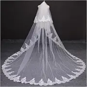 [ESOMAVRIX] 2 Layers Eyelash Lace Wedding Veil 3M Long 2T Bridal Veil with Comb Voile Mariage 2019 Wedding Accessories /1438
