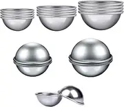 Mould for Bath Bombs, Bath Bomb Moulds, 18 Pieces/9 Pairs Bath Bomb Mould, Aluminium Bath Bomb Cake Molds, DIY Soap Mould for Homemade Bath Bombs for Crafts, 3 Sizes