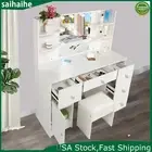 Dressing Table Vanity Set Makeup Desk w/10 Dimmable LED Lights Mirror & Stool