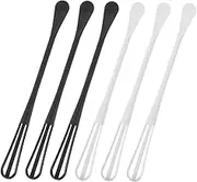 FUNOMOCYA Egg Blending Whisk Mini Spoon 6 Pcs Set White Black Lightweight Non-Skid for Kitchen Tools Baking Accessories