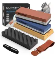 Kitchen Knife Sharpening Stone, Knife Sharpeners with 4 Side Grits