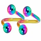 2 Pcs/1 Pair Nose Hoop Portable Spiral Twister Shape Nose Piercing Jewelry Rings