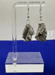 Aletai Meteorite Earrings, 11.67 Grams, Astronomy, Authentic Meteorite