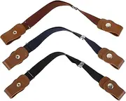 [TENDYCOCO] Boys Girls Elastic Stretch Belts 3 Pack Toddler Adjustable Waist Belts Dress Belts for Girls Fashion Design Black Navy Light Brown